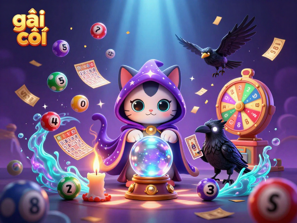 Play lottery with gái gọi characters in vibrant casino-style 3D digital illustration.
