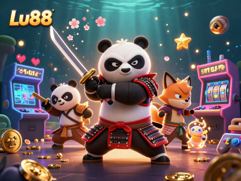 Lu88 showcases vibrant 3D characters amid dynamic casino elements for an exhilarating gaming experience.