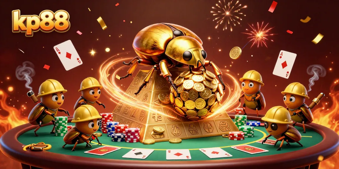 Experience thrilling wins with kp88 in this ultra-detailed casino-themed 3D illustration.