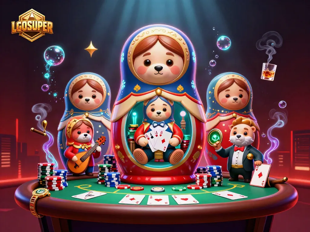 Engage with LGOSUPER and embark on a vibrant casino adventure surrounded by casino elements.