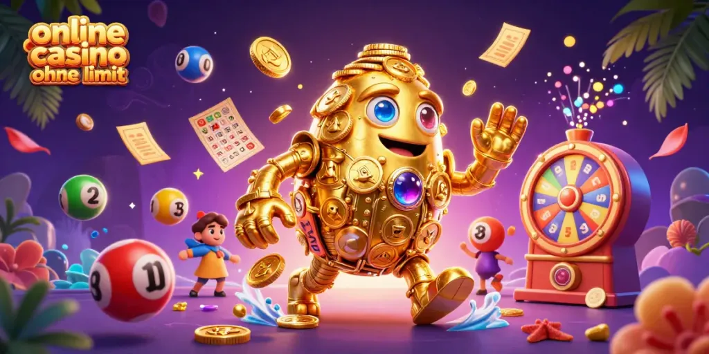 Join the excitement at an online casino ohne limit with vibrant lottery and game elements.