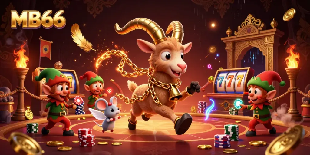 MB66 captures the excitement of a unique holiday-themed casino with gremlins stealing chips.
