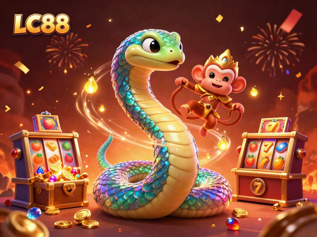 LC88 players enjoy a vibrant online casino scene with spinning slots and magical creatures.