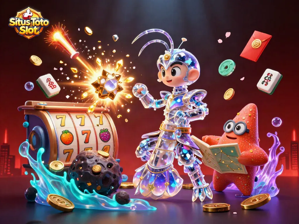 Rasakan keseruan Situs Toto Slot dengan samurai makhluk luar angkasa yang menghancurkan asteroid dan menumpuk koin emas.