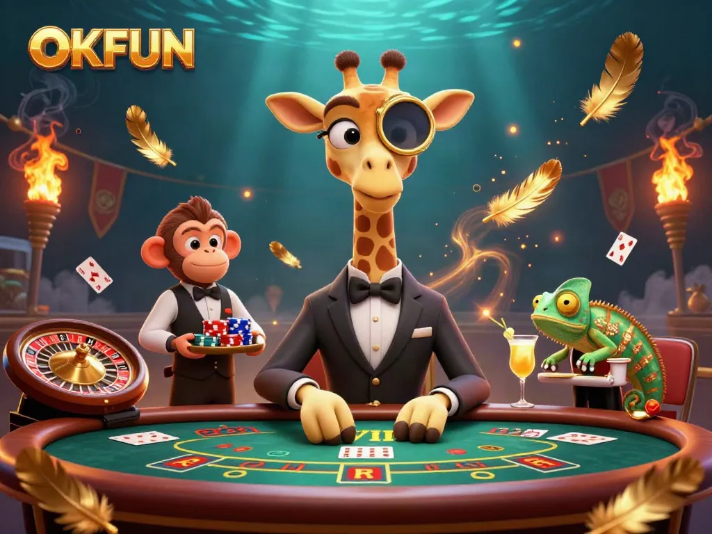 Experience the thrill of OKFUN's live casino featuring vibrant characters and immersive gameplay.