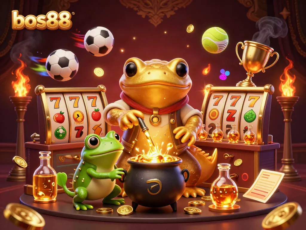 Experience winning moments with bos88 featuring stunning alchemists and dynamic gaming elements in a vibrant 3D scene.
