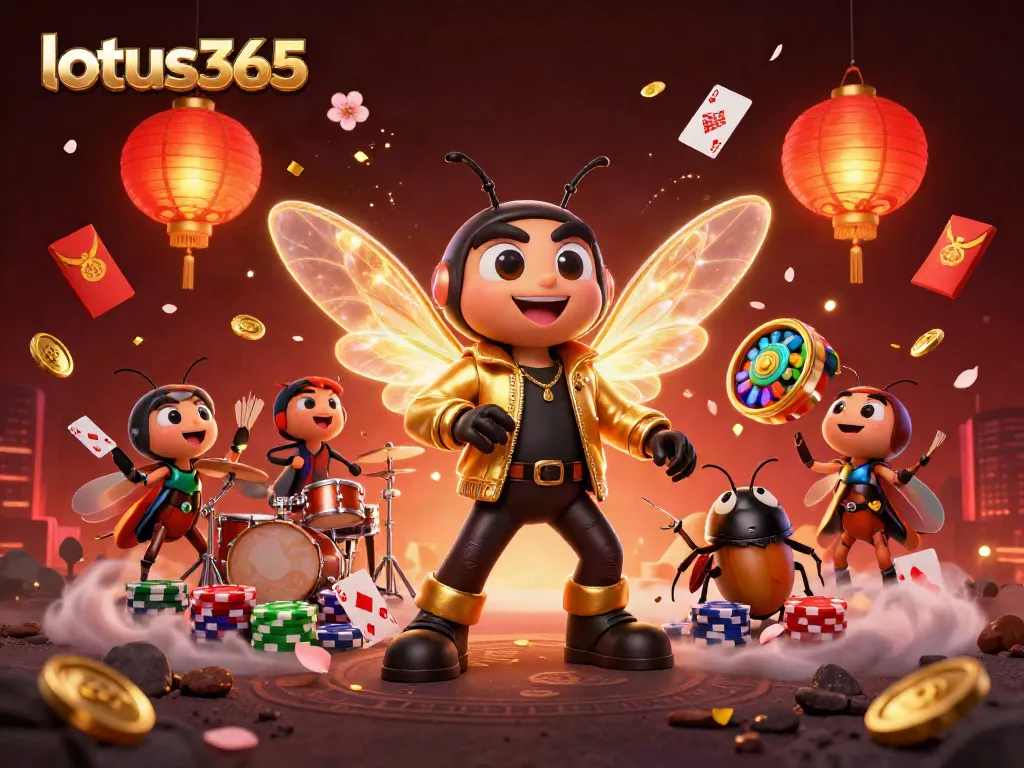 Engaging betting action at lotus365 with vibrant characters and casino elements in an energetic illustration.