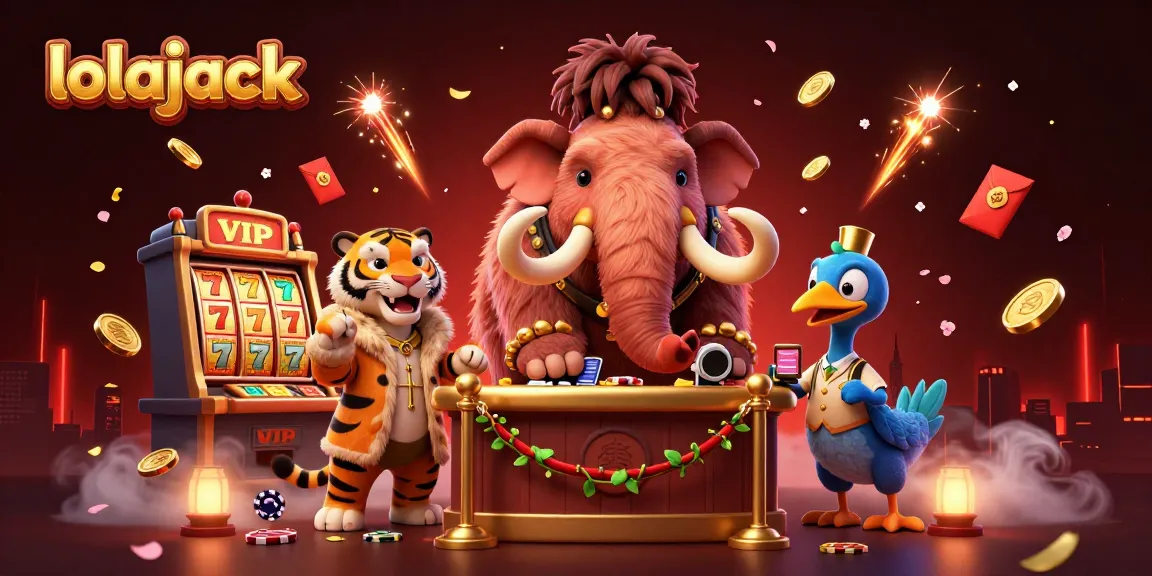 Engage in thrilling action with lolajack at a lively casino featuring vibrant characters and games.