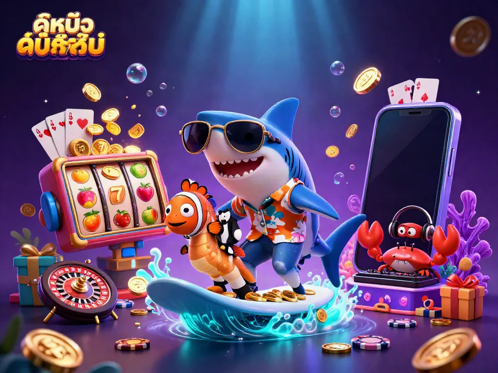 Experience ดูหนังออนไลน์ with a vibrant 3D scene showcasing unique gaming elements and characters.