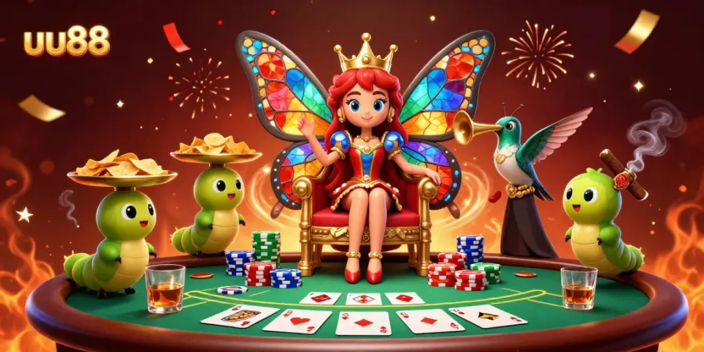 Experience lively gameplay at uu88 with vibrant characters in a dynamic casino scene.