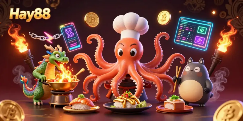 Engage in winning strategies with Hay88, featuring dynamic casino elements and characters.