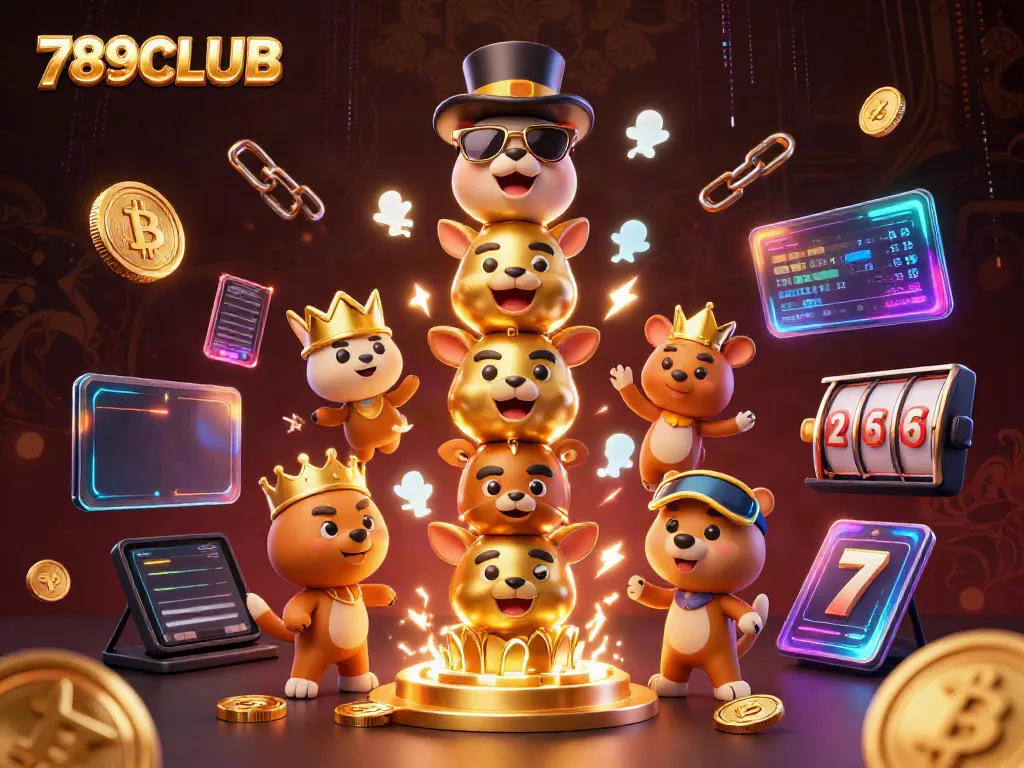 Experience the thrill of gameplay at 789CLUB with vibrant 3D characters and exciting casino elements.