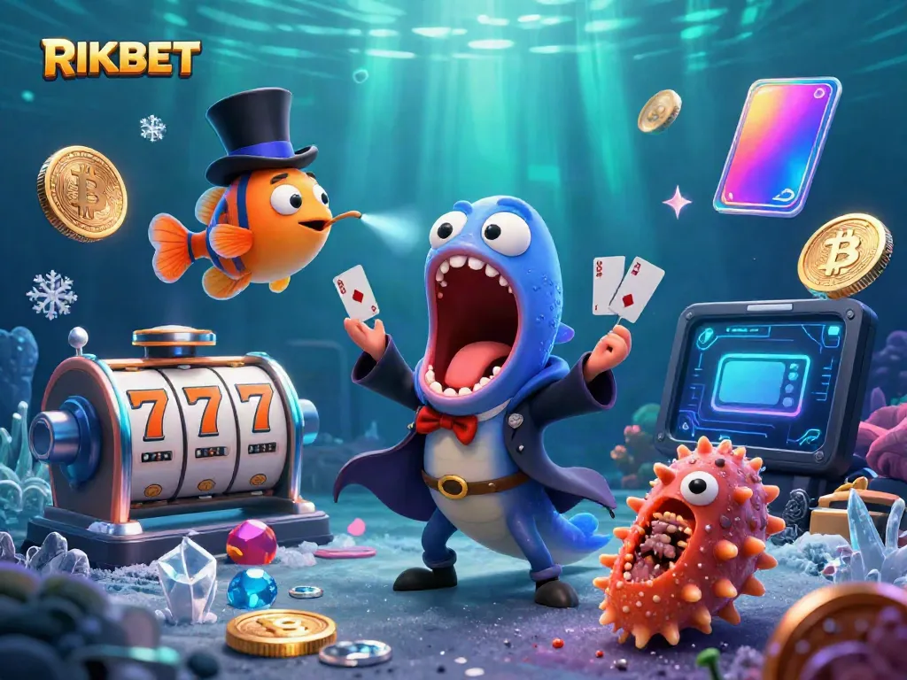 Engage with RIKBET's thrilling slots world featuring animated marine magic and crypto elements